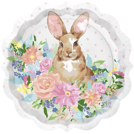 Party Supplies The Pioneer Woman Easter Bunny Paper Dinner Plates, 11.5 Inch, 24 Count