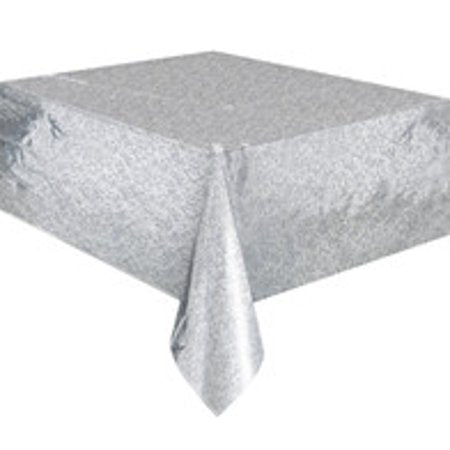 Party Supplies Way to Celebrate Black and Silver Foil Party Tablecloth, 84 X 54in