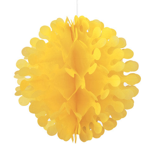 Party Supplies 12" Flutter Tissue Paper Ball Sunray Yellow