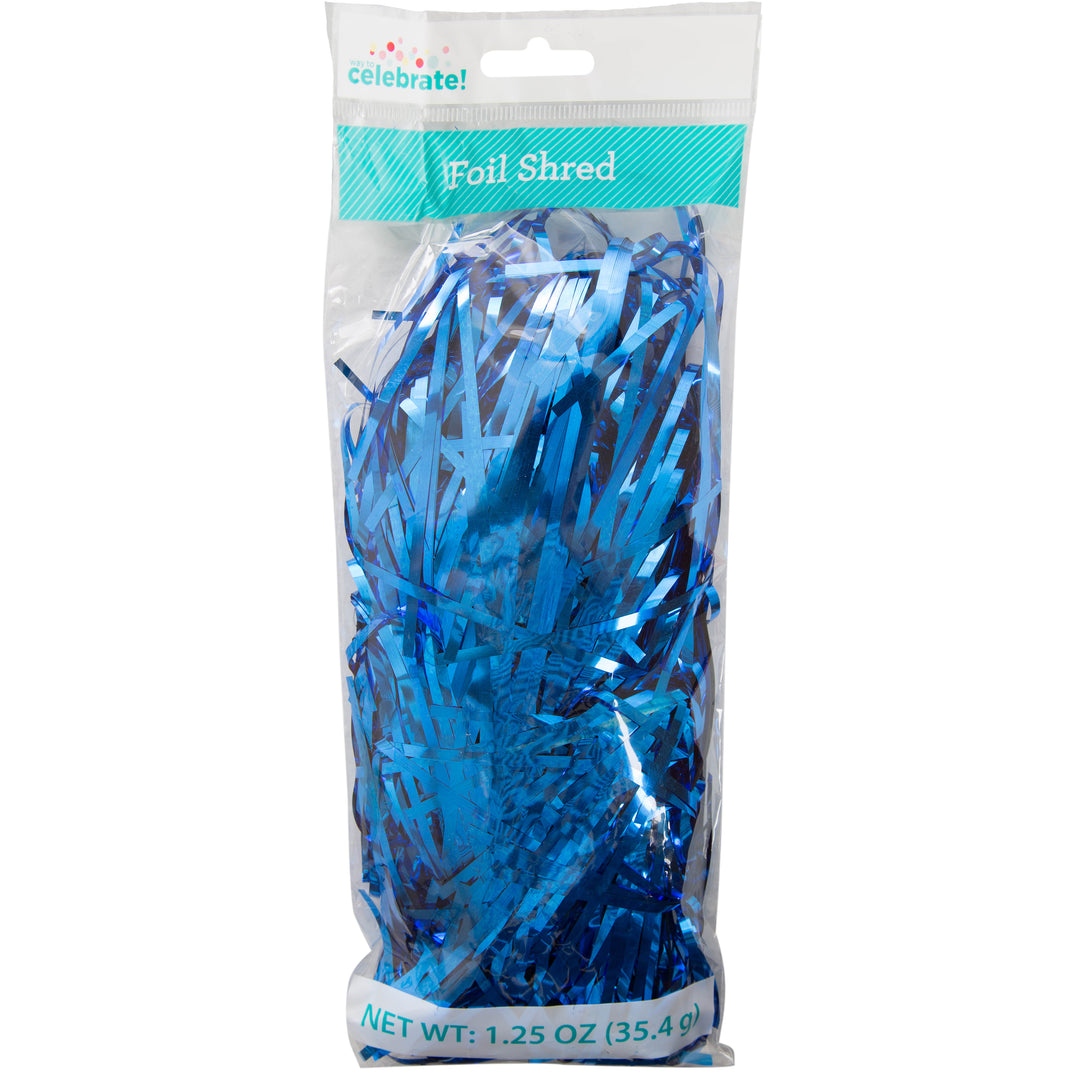 Party Supplies Electric Blue Foil Shred Filler, 1.25 Oz