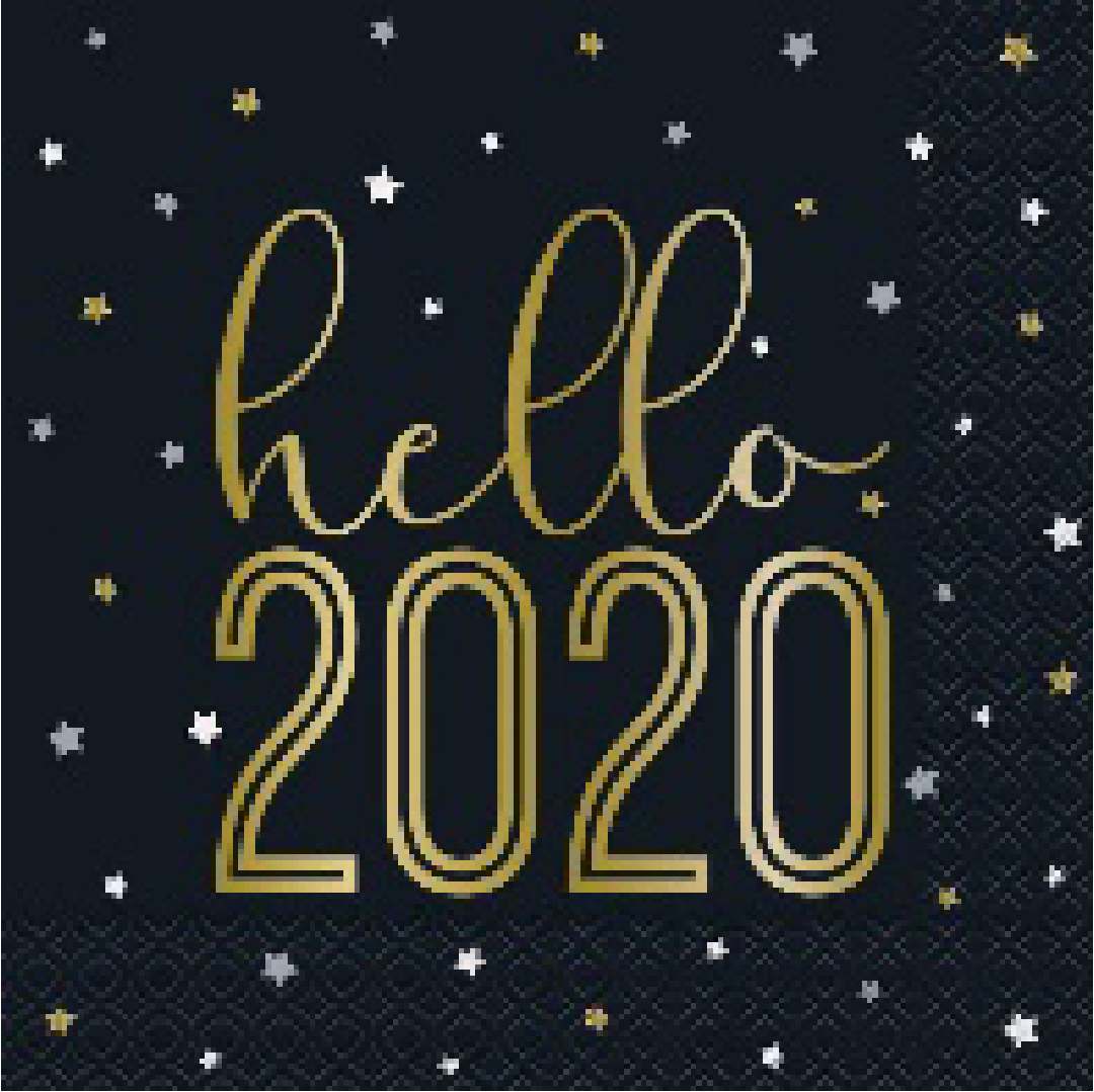 PARTY SUPPLIES 16 GOLD CHIC 2020 NEW YEAR LUNCH NAPKINS