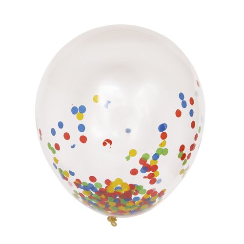 Party Supplies 12" Multicolored Confetti Balloons, 6ct