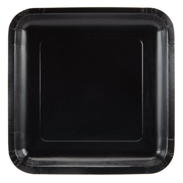 Party Supplies Creative Converting 7" Square Black Paper Plate - 18/Pack