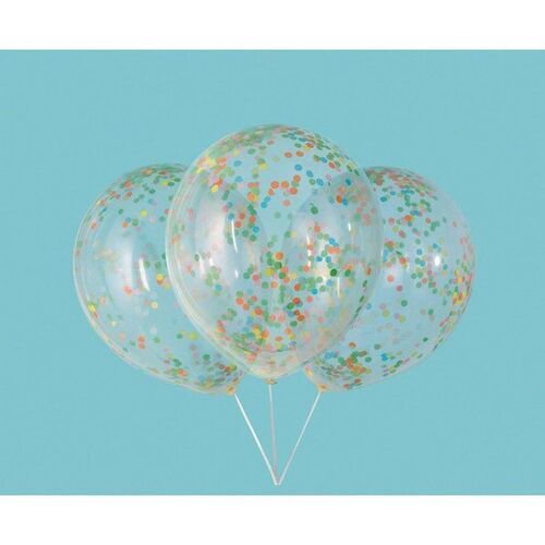 Party Supplies 12" Multicolored Confetti Balloons, 6ct