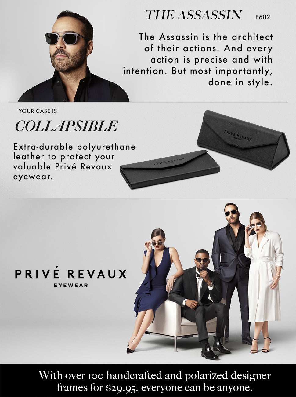 Prive Revaux Unisex Sunglasses Assassin Black