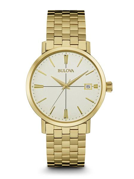 BULOVA MEN'S Classic - Gold Bracelet WATCH MODEL 97B152 - Watch Universe Int 