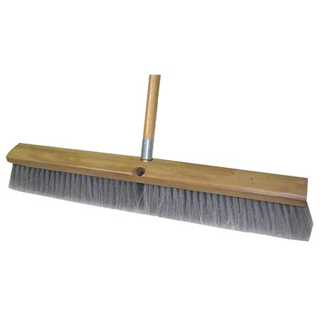 Janitorial Supplies CLEANING Abco 3" Grey Flagged Fine Sweep Push Broom - 24" ABCO-BH11008