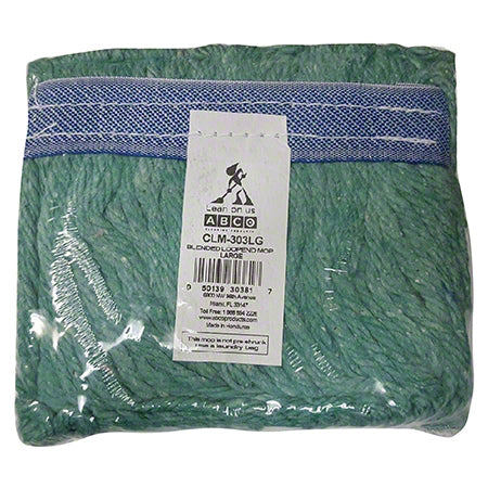 Janitorial Supplies CLEANING Abco Cotton Blend Looped End Mop - Large, Green ABCO-CLM-303LG