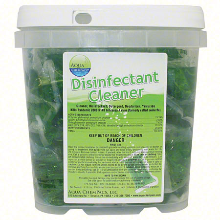 JANITORIAL SUPPLIES CHEMICALS Aqua ChemPacs™ #19 Disinfectant Cleaner - 100 ct. Tub AQUA-F160