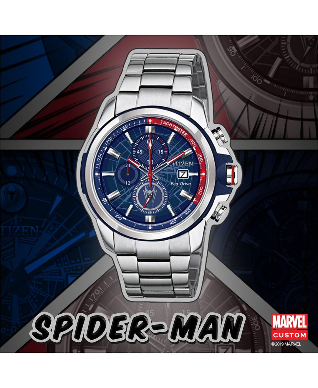 Marvel Spiderman Citizen Eco-Drive Watch CA0429-53W