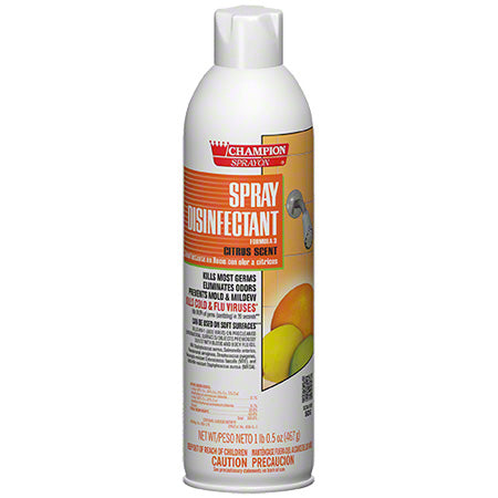 JANITORIAL SUPPLIES CHEMICALS Champion Sprayon® Citrus Spray Disinfectant - 16.5 oz Net Wt CHAS-5166