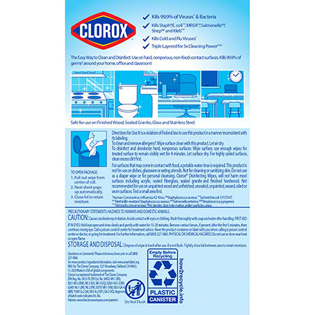 JANITORIAL SUPPLIES CHEMICALS Clorox® Disinfecting Wipes - 35 ct., Fresh Scent CLOROX-01593