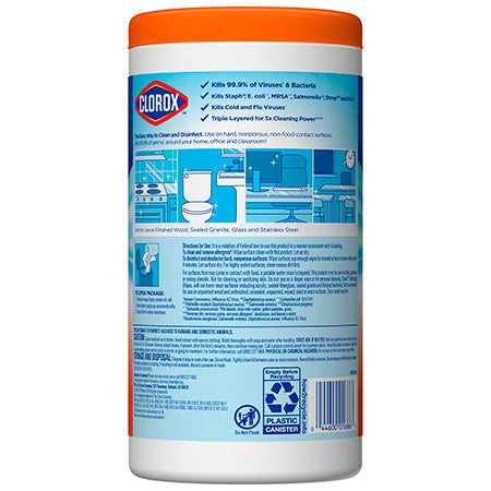 JANITORIAL SUPPLIES CHEMICALS Clorox® Disinfecting Wipes - 75 ct., Orange Fusion® CLOROX-01686CT