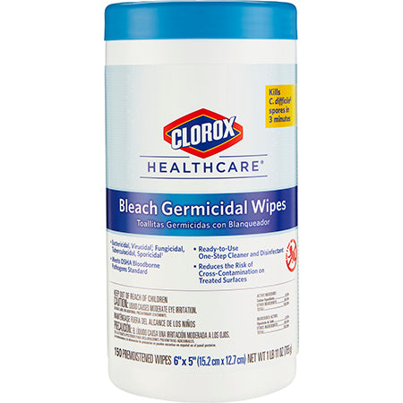 JANITORIAL SUPPLIES CHEMICALS Clorox® Healthcare® Bleach Germicidal Wipes - 150 ct. CLOROX-30577