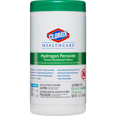 JANITORIAL SUPPLIES CHEMICALS Clorox Healthcare® Hydrogen Peroxide Cleaner Disinfectant Wipe - 155 ct. CLOROX-30825