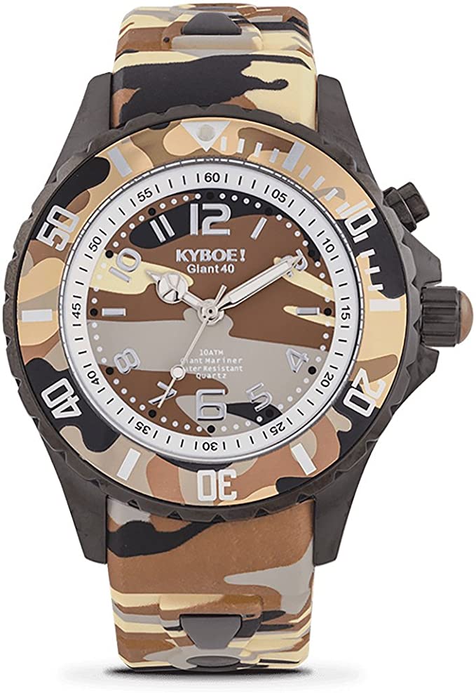 KYBOE WATCH CS.40-003.15 40MM Quartz Stainless Steel and Silicone Desert Camo