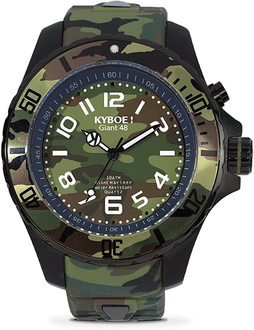 KYBOE WATCH CS.48-004.15 48MM Quartz Stainless Steel and Silicone Forrest Camo