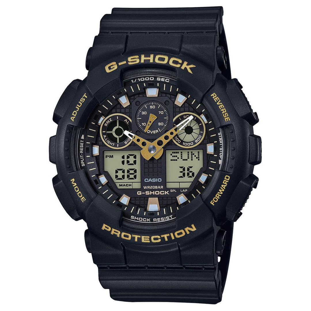 Men's Casio G-Shock Analog-Digital Black Strap Watch GA-100GBX-1A9