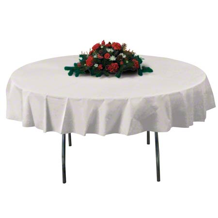 Food Service Hoffmaster® Octy-Round® Tablecover - 82", Ivory HOF-112010