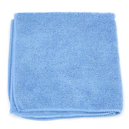 Janitorial Supplies CLEANING MicroWORKS® Standard Microfiber Towel - 16" x 16", Blue HOS-2502-BL-DZ