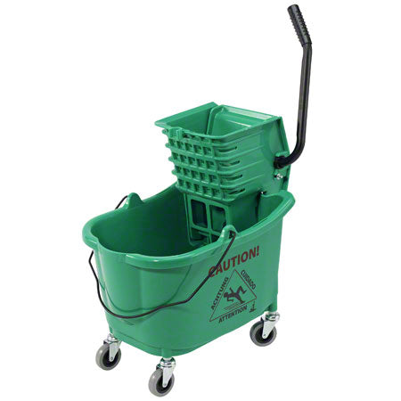 Janitorial Supplies CLEANING Janico Mop Bucket & Side Press Wringer Combo - Green JAN-1010GN