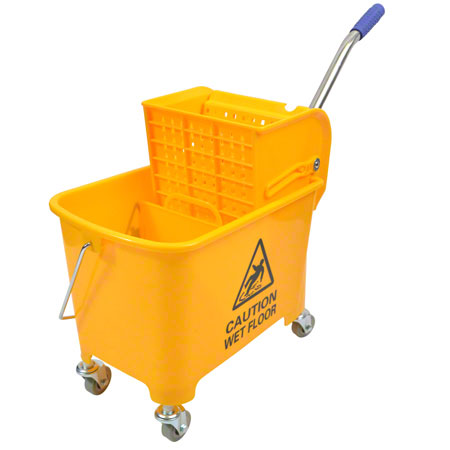 Janitorial Supplies CLEANING Janico Mop Bucket w/Down Press Wringer Combo JAN-1020