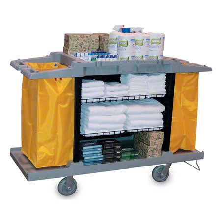 Janitorial Supplies CLEANING Janico Housekeeping Hospitality Cleaning Service Cart - Grey JAN-1051