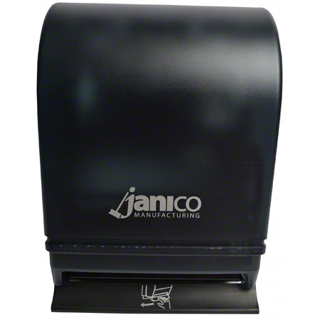 Janitorial Supplies Paper Janico Front Lever Roll Towel Dispenser - Black JAN-2804