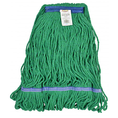 Janitorial Supplies CLEANING Janico Blended Cotton Looped End Green Mop Head - XL JAN-3363