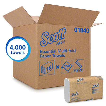 Janitorial Supplies Paper Scott® Essential Multi-Fold Towel - 9.2" x 9.4", White KIM-01840