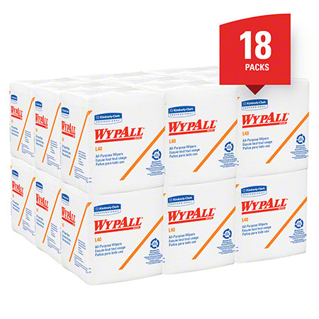 Janitorial Supplies Paper WypAll® L40 Disposable Cleaning & Drying Towel - 12.5" x 12", White KIM-05701