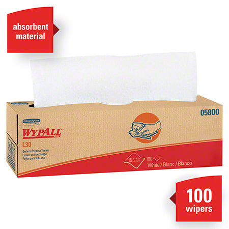 Janitorial Supplies Paper WypAll® L30 DRC Towel - 16.4" x 9.8", White KIM-05800