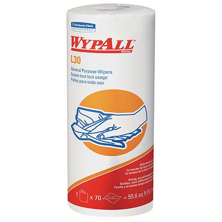 Janitorial Supplies Paper WypAll® L30 DRC Roll Towel - 11" x 10.4", White KCC-05843
