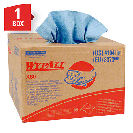 Janitorial Supplies Paper WypAll® X80 Reusable Wiper - 12.5" x 16.8", Blue KIM-41041