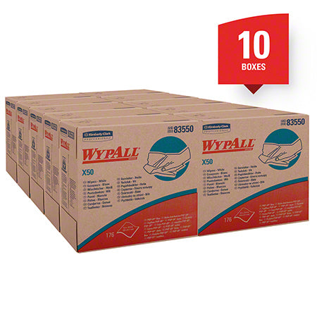 Janitorial Supplies Paper WypAll® X50 Disposable Cloth - 9.1" x 12.5", White KIM-83550