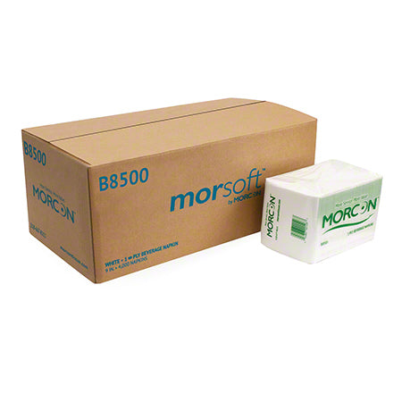 Food Service Morcon® 1 Ply Beverage Napkin - 9" x 9" MOR-B8500