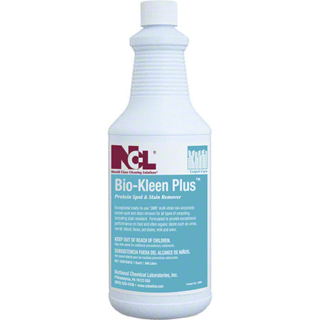 jANITORIAL SUPPLIES CHEMICALS NCL® Bio-Kleen Plus™ Protein Spot & Stain Remover-32 oz NCL-0681-36