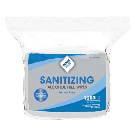 JANITORIAL SUPPLIES CHEMICALS WipesPlus® Sanitizing Alcohol Free Wipes Refill - 1200 ct. WP-37402