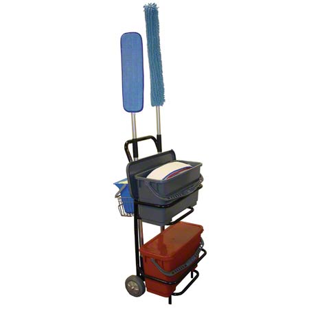 Janitorial Supplies CLEANING PRO-LINK® Microfiber Double Bucket Charging System Trolley PRL-G-MDBC2216