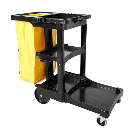 Janitorial Supplies CLEANING Rubbermaid® Cleaning Cart w/Zipper Yellow Vinyl Bag RUB-6173-88-BK