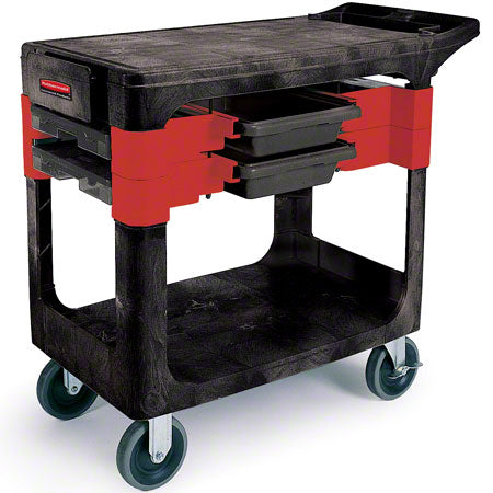 Janitorial Supplies CLEANING Rubbermaid® Trades Cart w/5" Casters RUB-618000-BLA