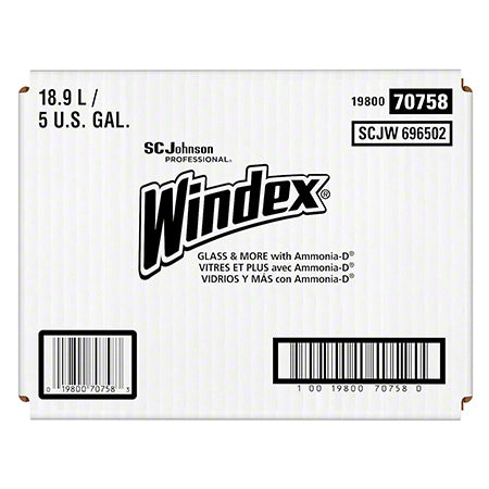 JANITORIAL SUPPLIES CHEMICALS Windex® Glass & More Multi-Surface Cleaner w/Ammonia-D - 5 Gal. SNJ-696502