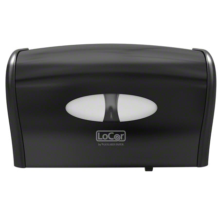 Janitorial Supplies Paper LoCor® Side by Side Bath Tissue Dispenser - Black OAS-NVI-D67023