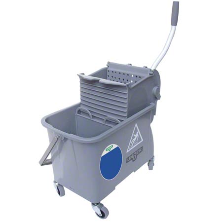 Janitorial Supplies CLEANING Unger® Smart Color™ Dual Bucket System - 8 Gal., Gray UNG-COMBG