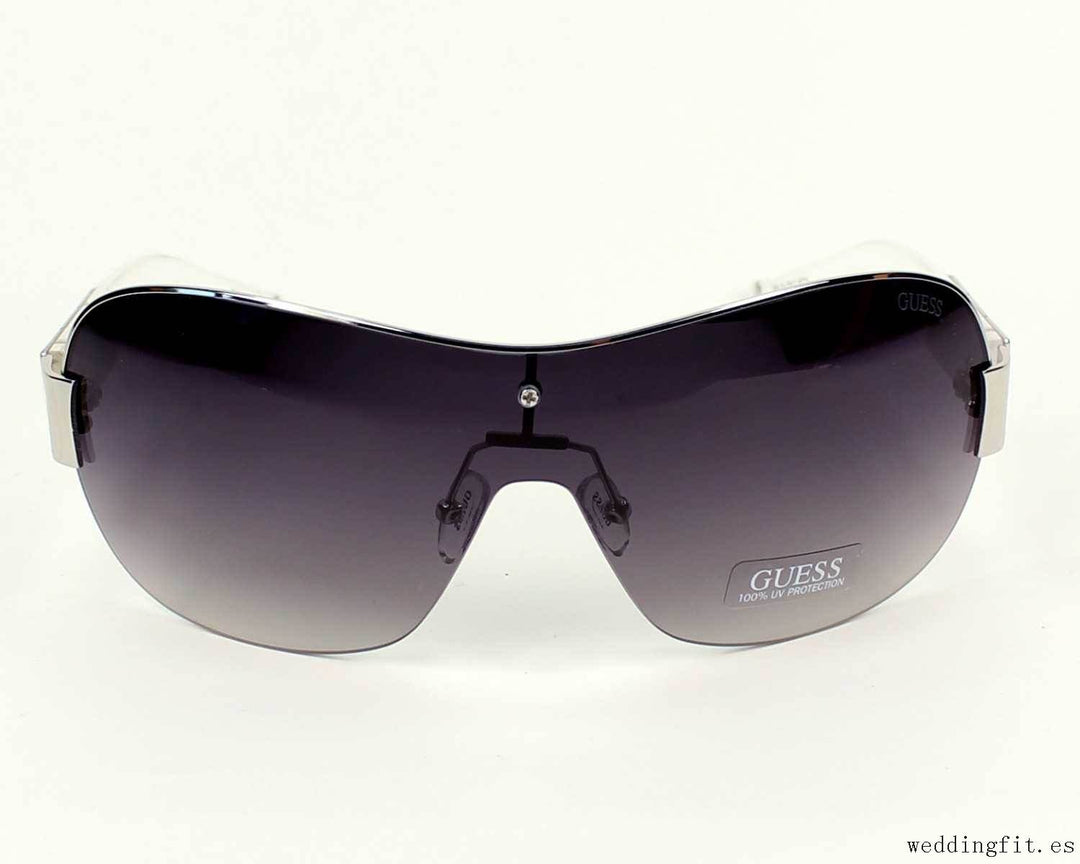 GUESS Unisex Designer Sunglasses GU7312-SI-35 Silver Shield Sunglasses