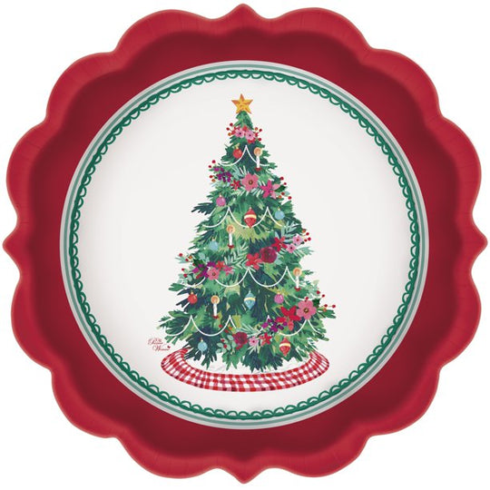 Party Supplies Xmas Pioneer Woman Christmas Pine Paper Dinner Plates, 11.5in, 24ct