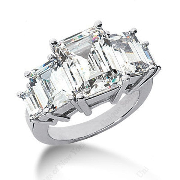 Emerald Cut Diamonds Engagement Ring