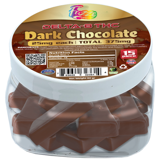 DELTA8 CHOCOLATES - EDIBLES Dark Chocolate Bites 375mg