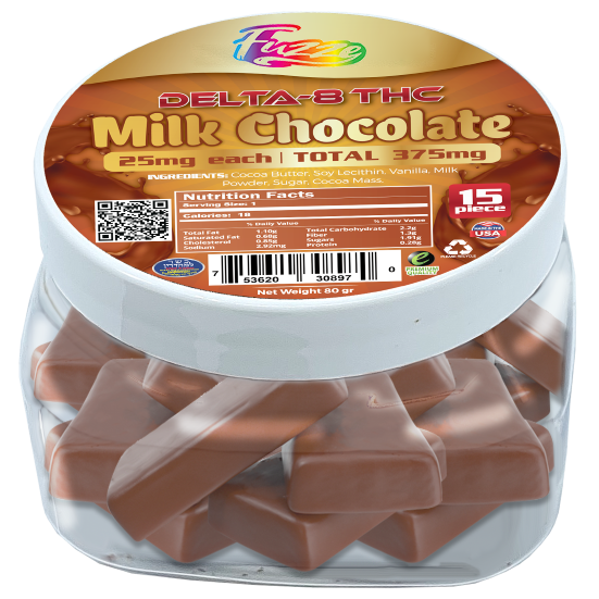 DELTA8 CHOCOLATES - EDIBLES Milk Chocolate Bites 375mg