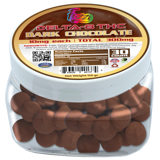 DELTA8 CHOCOLATES - EDIBLES Dark Chocolate Bites 300mg